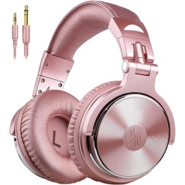 OneOdio Wired Over Ear Headphones Studio Monitor & Mixing DJ Stereo Headsets with 50mm Neodymium Drivers and 1/4 to 3.5mm Jack for AMP Computer Recording Podcast Keyboard Guitar Laptop - Pink