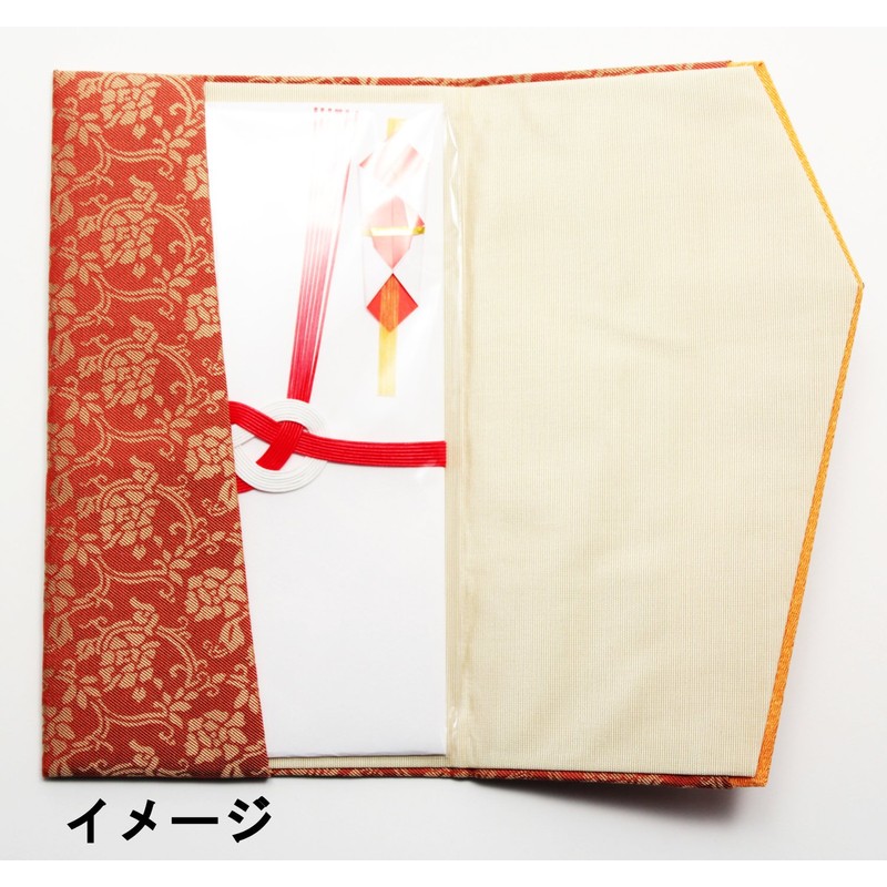 丸全 慶弔事用ふくさ 牡丹唐草ムラサキ 正絹名物裂金封ふくさ パープル 約12×21cm