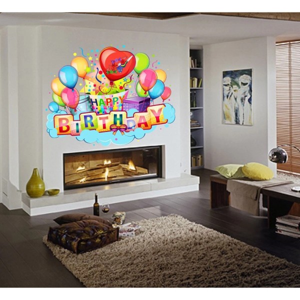 Stickalz llc Full Color Happy Birthday Sticker Decal (22 x