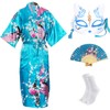 CRFASIBE Japanese Kimono Robe for Women, Traditional Japanese Party Costume,