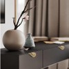uvbws 2PCS Leaf Cabinet with Solid Brass Edge Handle, Brushed