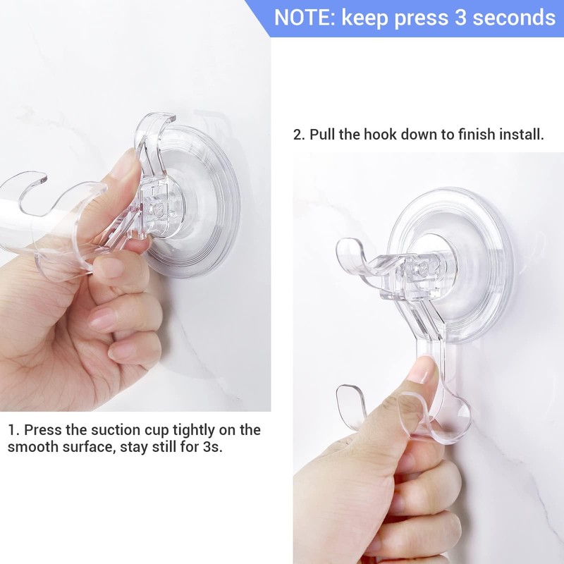 Suction Cup Hook, Vacuum Set of 2, Shaver Holder, Razor