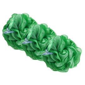 Bodylife Body Buffer, Puff, Exfoliating Bath & Shower Body Pouf, Scrunchie, Body Scrubber Green & White 55g Triple Pack
