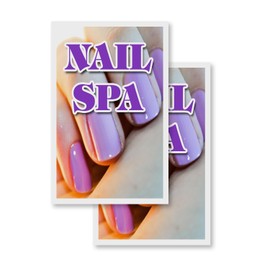 Nail Spa (2-Pack) 24" x 36" Vinyl Decals | Sign Insert Peel & Stick Decals Stickers Window Signs
