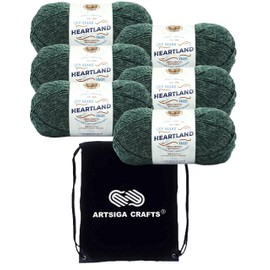 Lion Brand Heartland Kings Canyon 136-180 (6-Skeins - Same Dye Lot) Worsted Medium #4 Acrylic Yarn for Crocheting and Knitting with Project Bag