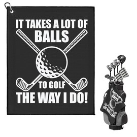 Bomiclss Golf Towel,Funny Christmas Golf Gifts for Men Golf Absorbent Cleaning Towels with Carabiner Clip, Mens Stocking Fillers Christmas Golf Accessories Birthday Secret Santa Gifts for Him (Golf#3)