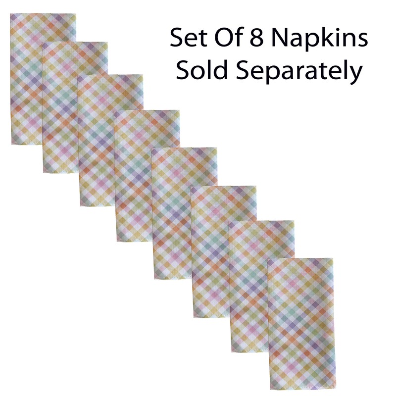 Newbridge Easter Sunshine Gingham 70 Inch Round Fabric Tablecloth, Indoor