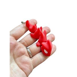 WORKIRAN Dragon Keyring, Made of Durable Plastic, Cute Keyrings for Keys, Bags or Zippers, Red, Standart