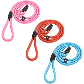 Slip Lead Dog Leash 3Pcs Nylon Dog Slip Rope Leash 5FT Dog Training Leash Heavy Duty Rope Dog Leash No Pull Pet Training Leash for Large Medium Small Dog