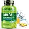 NATURELO Burpless Omega 3 Fish Oil Supplement - 1100mg Triglyceride