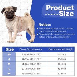 Dog Anxiety Vest,Dog Calming Vest Coat with Reflective Stripe,Adjustable Dog Calming Coat for Thunderstorms/Fireworks/Vet Visits/Separation,Anti-Anxiety Dog Shirt for Small Medium Large Dog,Blue,L