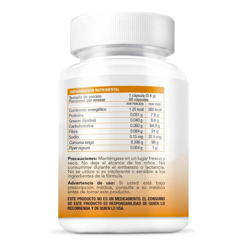 Bio B Crcuma y Pimienta Negra 60 cpsulas veganas