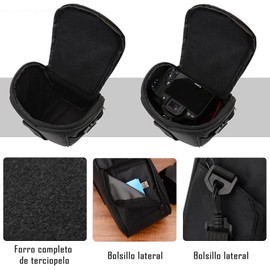 TEVSWCD Mochila para camara fotografica profesional, bolsa y estuche para cámara DSLR con compartimentos internos y externos, a prueba de salpicaduras, compatible con Canon, Nikon, Sony y más