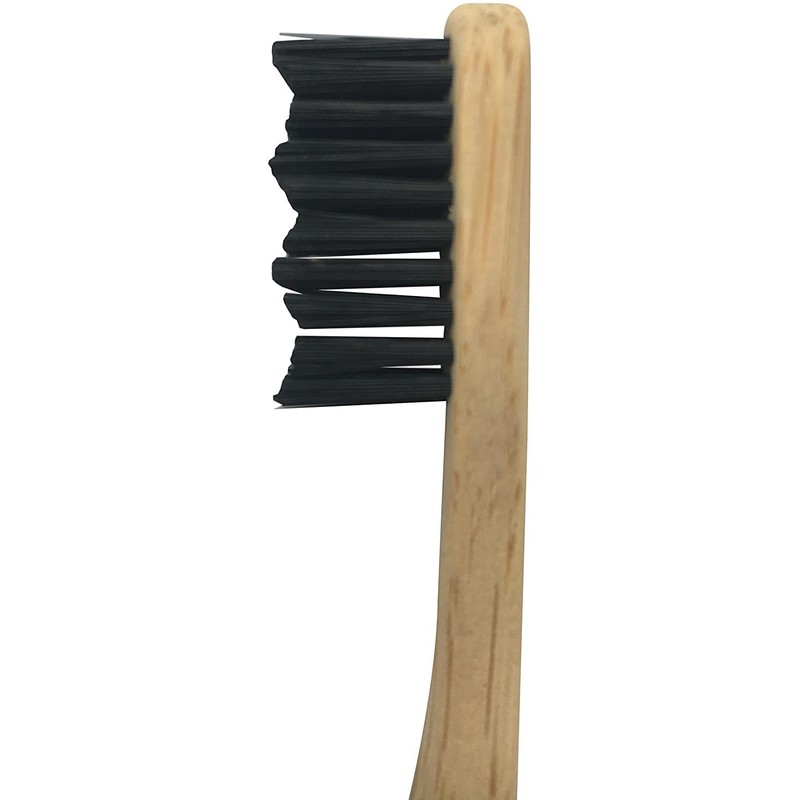 Bamboo Toothbrushes Set of 3 with Bamboo Wood Handle and