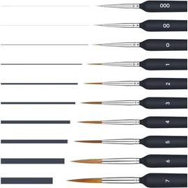 Pinceles Pintura Acrilica, 10 Piezas, Juego Profesional de Detalle Fino Acrilico para Artistas, Óleo, Acuarela, Miniatura, Modelo, Pintura Facial, manicura, Principiantes