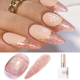 Double Rhythm 15ML Glitter Gel Polish Shimmer Reflective Holographic Color Magnetic for Nail Art Salon DIY at Home (B1144)