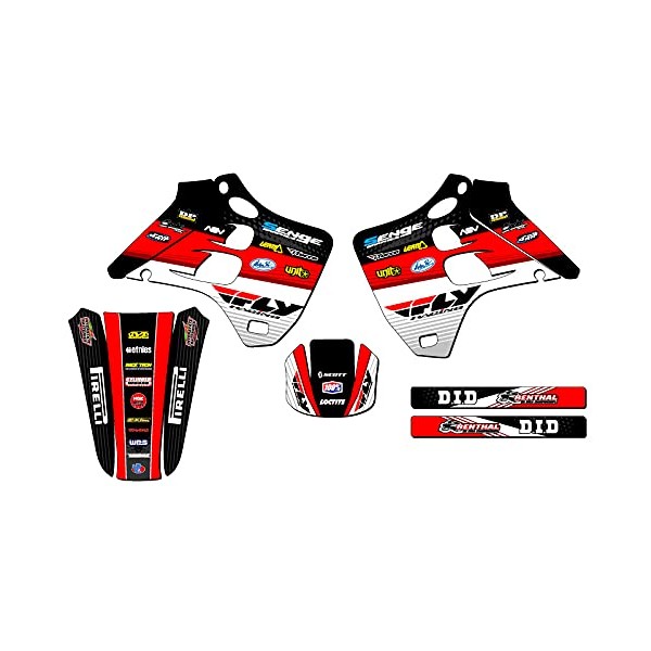 1990-1991 KX 125 Ricochet Black Senge Graphics Base Kit Compatible