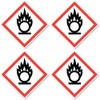 Fire Promoting Danger Symbol UN/GHS Hazard Pictogram Sticker 10cm Pack