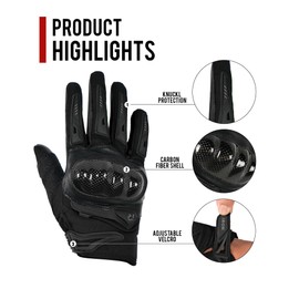 IRON JIA'S Motorcycle Gloves for Men and Women, Summer Touchscreen Riding Gloves with Carbon Fiber Protection for Road Racing, Dirt Bike, BMX, ATV XL