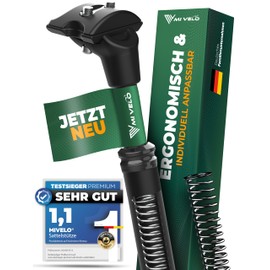 MIVELO Seat post spring-loaded including 2 springs with 27.2 mm diameter, ComfortPro spring seat post, spring-loaded seat post to relieve the spine, seat post for shock absorption