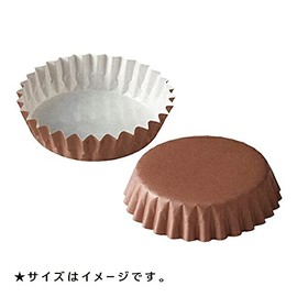 FBAPTC09030S-150 Pet Cup Round Shape 3.5 x Height 1.2 inches (9.0 cm) x Height 1.2 inches (3.0 cm) (Brown Plate), 150 Sheets for Bread, Paper, Pure White Pet Baking Mold