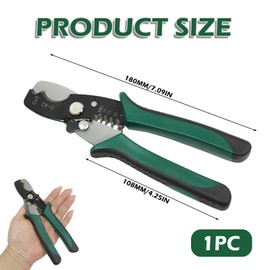 Kasoud Wire Cutters, 3 in-1 Side Cutter for 8-14 Awg Stranded, Cable Cutters with Anti-Slip Handle, Wire Cutters Heavy Duty for Copper Wire Cable Cutting and Stripping, Home Appliance, Safe Lock