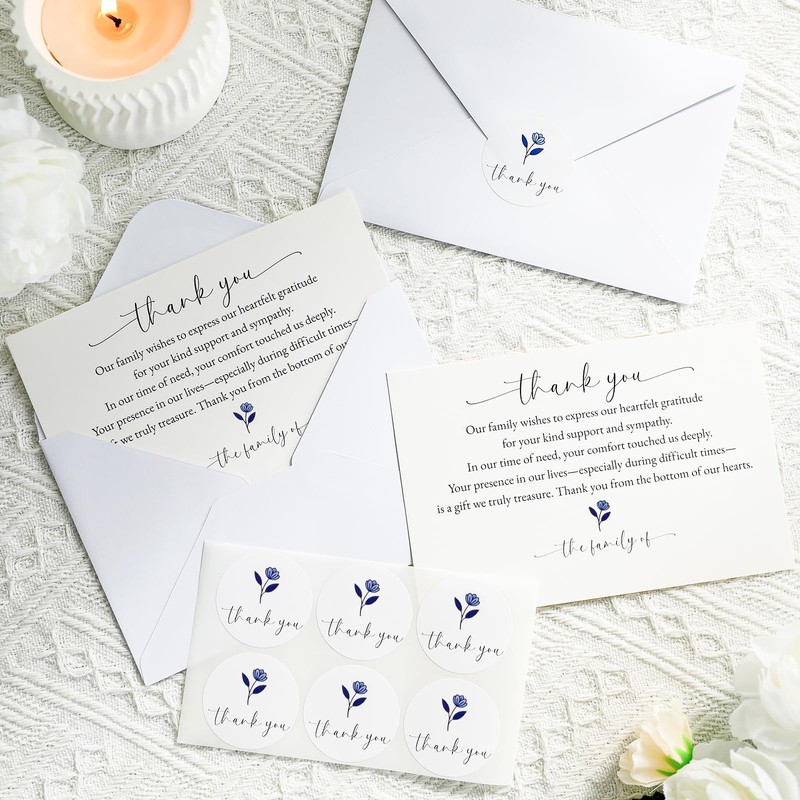 Slyitokbhr Thank You cards for Funeral with Envelopes Message Inside
