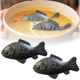 2 Pack Lucky Irons Fish for Cooking, Iron Fish for Iron Deficiency,Natural Irons Supplement for Daily Use, Ideal for Camping and Gift Giving, Effective and Safe Cooking Tool