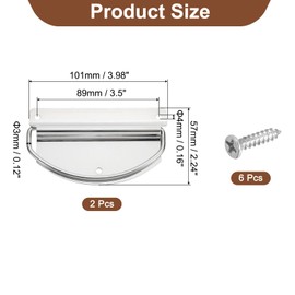 uxcell 2Pcs Chest Handles, 101 x 57mm Side Ring Pull Lifting Handle, Metal Spray-Paint Wooden Box Puller Handles with Screws for Home Toolbox Case Drawer, Silver