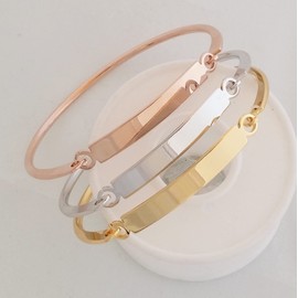 MyWhys Handmade Actual handwriting Bangle - Engraved signature cuff