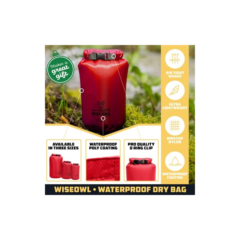 Wise Owl Outfitters - Bolsa Seca Impermeable, Paquete de 3