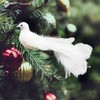 Yolococa White Birds Chirstmas Tree Decoration Bird, 10x2x3 inches, 2pcs