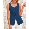 BTFBM Womens Sleeveless Suit Vests Dressy Casual Square Neck Business