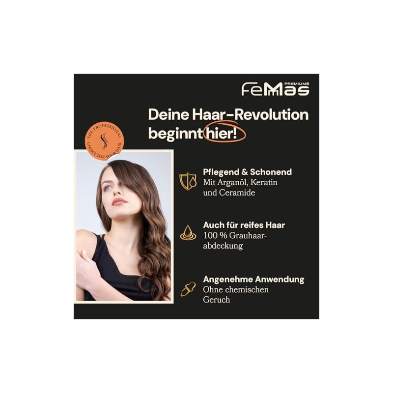 FemMas Haarfarbe Dunkelbraun Schokolade Intensiv 3.99 I Professionelle Creme Haarfarbe