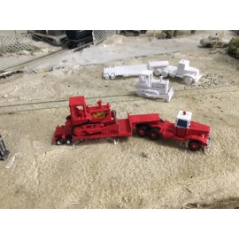 "Handmade" N Scale FIRE BULLDOZER LOWBOY  SET ENGINE TRUCK   3D Print Unpainted