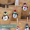 Papierdrachen DIY Adventskalender Kraftpapier Set - Pinguine zum Aufkleben -