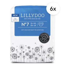 LILLYDOO Baby Diapers - Size 7 (33+ lbs), Monthly Supply (102 Count), Leak Protection, Skin-Friendly, Ultrasoft, Perfume- & Chlorine-Free, Hypoallergenic, Dermatologist Tested, Oeko-TEX®