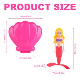 LINTRA Mermaid Water Toy, 2 Diving Toys with Pink Shell, Mermaid Toy Pool Suitable for Party Supplies, Water Entertainment, Gifts for Children