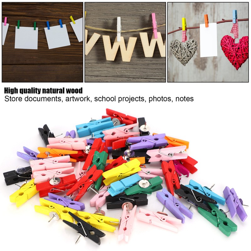 100pcs Push Pins Clips Small Mini Colorful Picture Photo Clips
