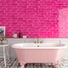 Livelynine 32-pcs Peel and Stick Backsplash Subway Tile Pink Bathroom