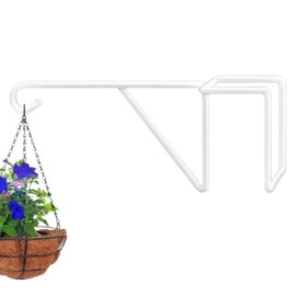 Over Fence Hooks | Heavy Duty Planter Hooks Hangers - Wall Mount Plant Hanger, Planter Hooks Hanger, White Steel Fence Hanger, for Fence, Lantern, Wall Fence