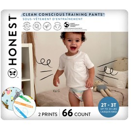 The Honest Company Clean Conscious Training Pants for Sensitive Skin | Hypoallergenic, Fragrance Free | Let's Color + See Me Rollin' | Size 2T/3T (up to 34 lbs), 66 Count