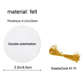 24 pcs Sublimation Ornament Blanks，Felt Christmas Ornaments， Sublimation Christmas Ornament Blanks for Christmas Tree Decor Blank Ornaments，DIY Handmade Crafts Sublimation Ornaments (Round 3.5 inch)