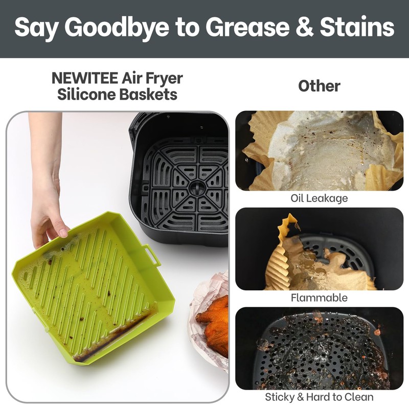 5 QT Air Fryer Silicone Liners for Ninja* AF141/AF142/AF181/AF182 &