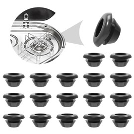 XoeLLe Pack of 20 pot carrier rubbers, rubber feet, rubber grommet guides, rust rubber feet, 5 mm with storage box, for motorhome stoves, compatible rods from Dometic, Smev and Thetford