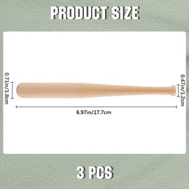 GORGECRAFT 18 cm Baseball Bat Unfinished Mini Wooden Baseball Bat Unpainted Wooden Bat for Painting Key Ring Action Figures DIY Craft Projects Ball Sports Party Decoration