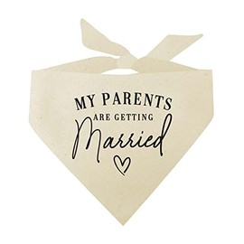 My Parents are Getting Married Wedding Engagement Announcement Dog Bandana (Natural, XS 648)