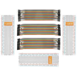 DEYUE 3 Set Standard Jumper Wires Plus 3 Set of Solderless Prototype Breadboard 830 tie Points Breadboard | 3 Set of M/F, M/M, F/F - Each 40pin Electronic Jumpers Wire