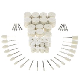 QWORK Polishing Buffing Wheel, 1/8 inch Shank Pad Rotary Tool, 100 Piece Polishing Wheel, Felt Wool Cotton Wheels