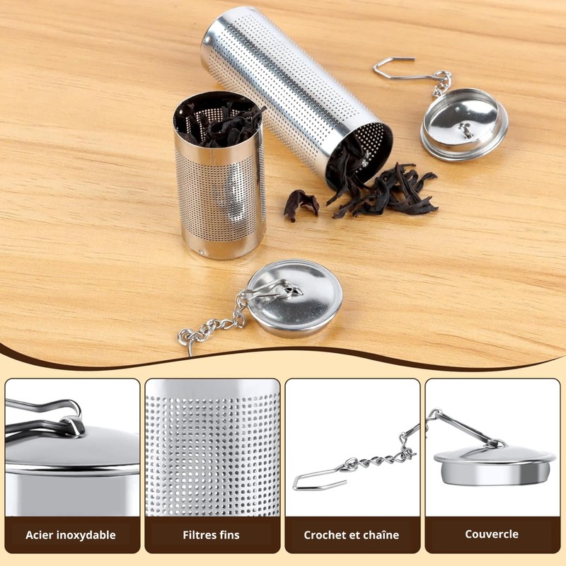 PARENCE – Infusore cilindrico in acciaio inox – Filtro da